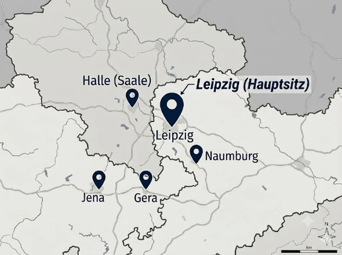 Karte der Servicegebiete Leipzig und Umgebung